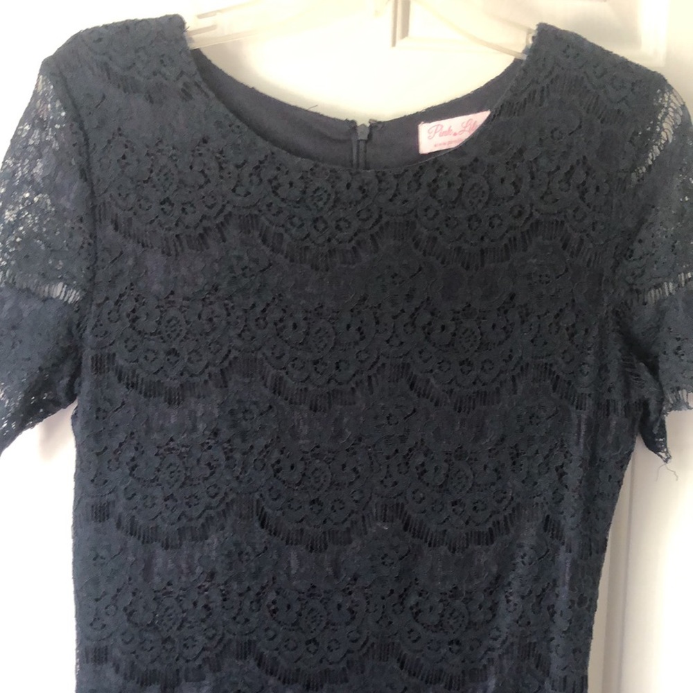 Pink Lily navy midi lace dress